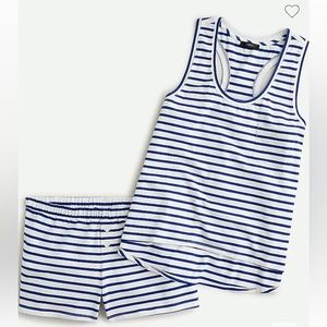 J.Crew Women’s Large Dreamy Pajama Tank Set in Stripe with Racerback Tank